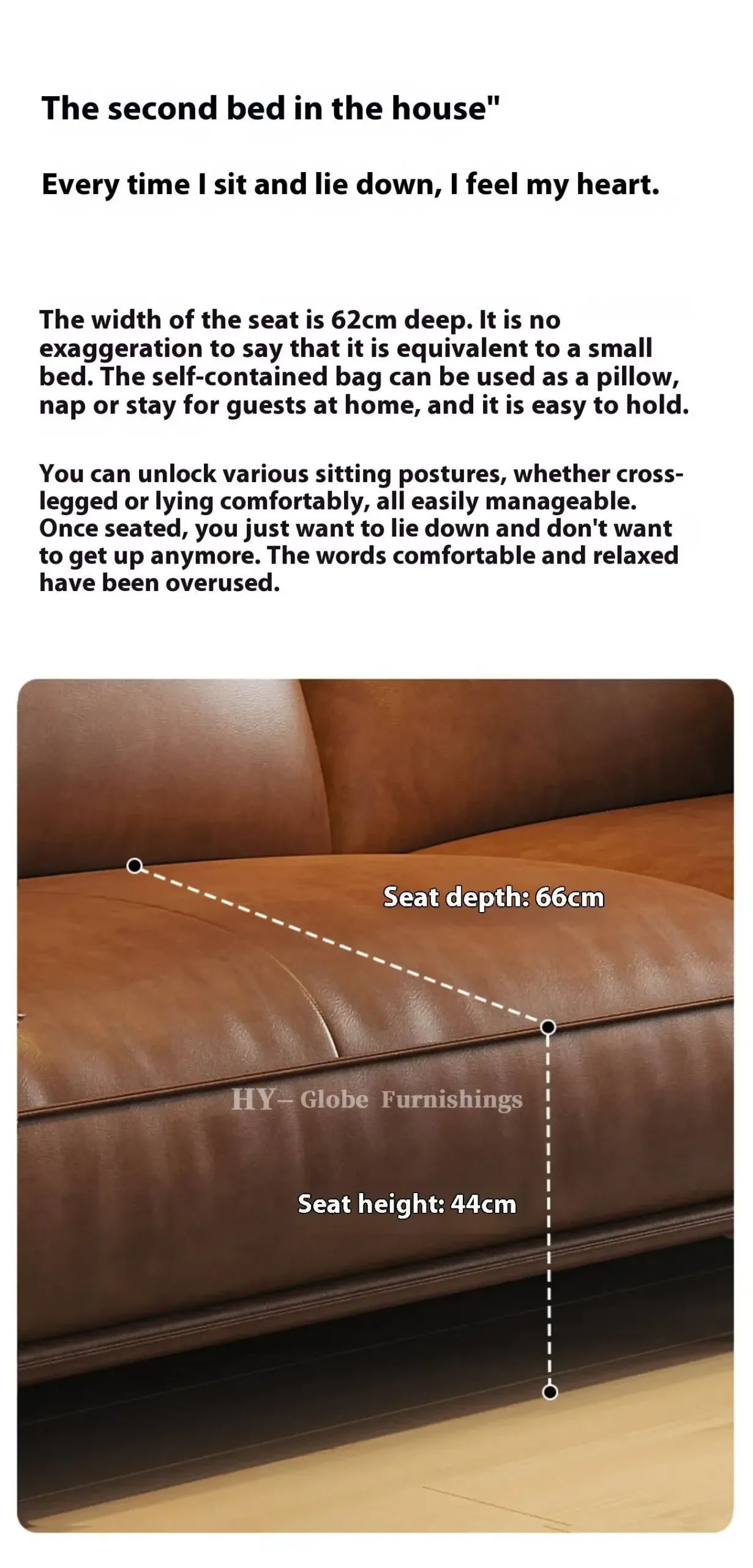Globe Furnishings - Oil-wax leather light luxury Italian straight-line sofa