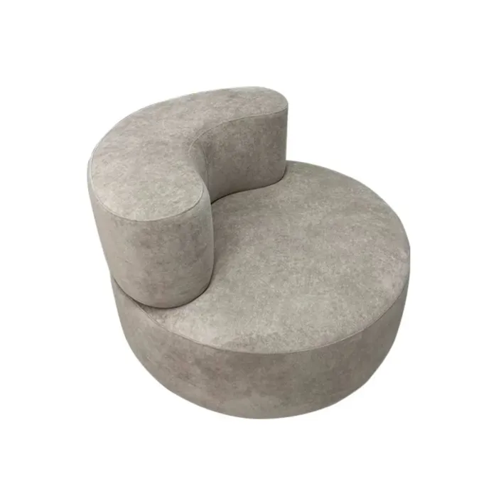 Curved Cashew Round Chair - One-Piece Molded Foam Vacuum Compression Sofa