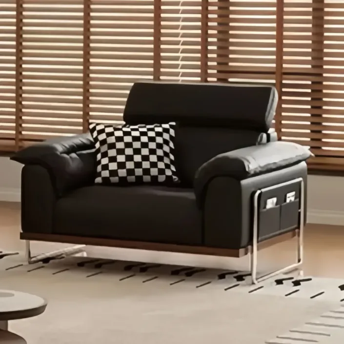 Italian selected S-grade cowhide single chair