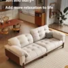 Vintage Elegant Solid Wood Leather Sofa