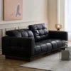 Bauhaus New Adjustable Head Layer Leather Sofa with Cushions