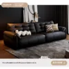 Modern Minimalist Italian Top-Grain Leather Sofa