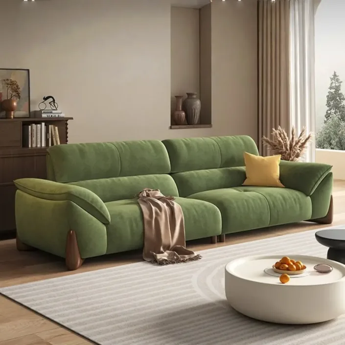 Cream Vintage-style Fabric Sofa