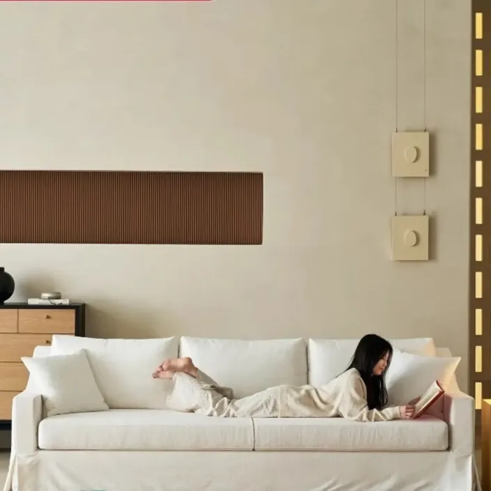 Globe Furnishings - Natural Breeze Direct-Vent Linen Sofa Globe Furnishings - Natural Breeze Direct-Vent Linen Sofa
