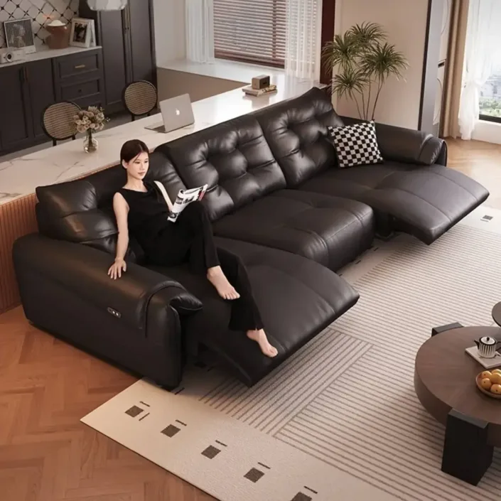 Globe Furnishings - Multifunctional Electric Top-Grain Leather Sofa Globe Furnishings - Multifunctional Electric Top-Grain Leather Sofa