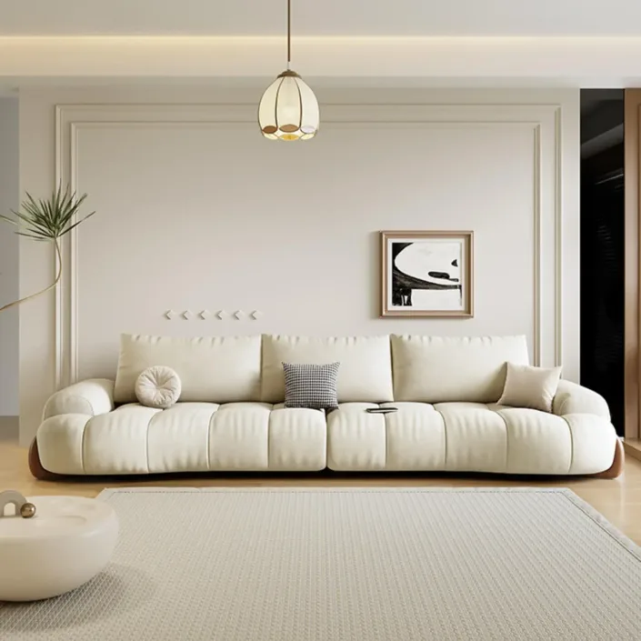Globe Furnishings - New French Curved Tech Fabric Sofa Globe Furnishings - New French Curved Tech Fabric Sofa