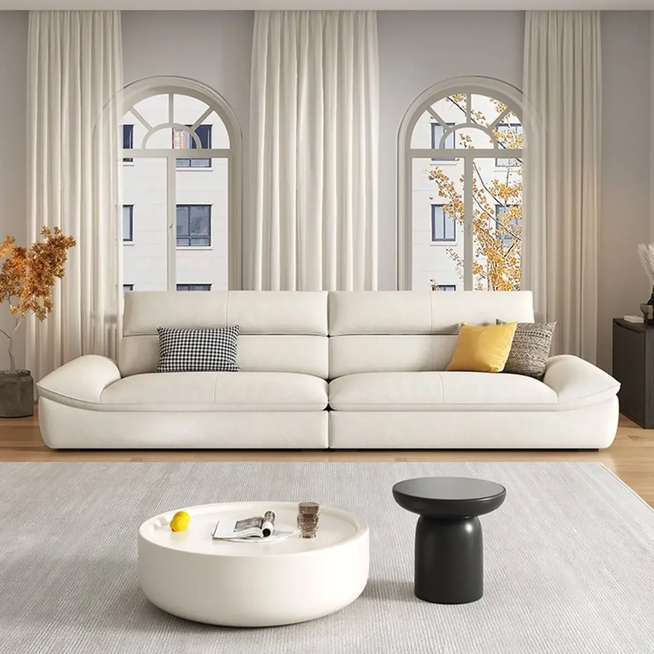 主图-01 Globe Furnishings - 2025 New Compact Sailcloth Upholstered Sofa