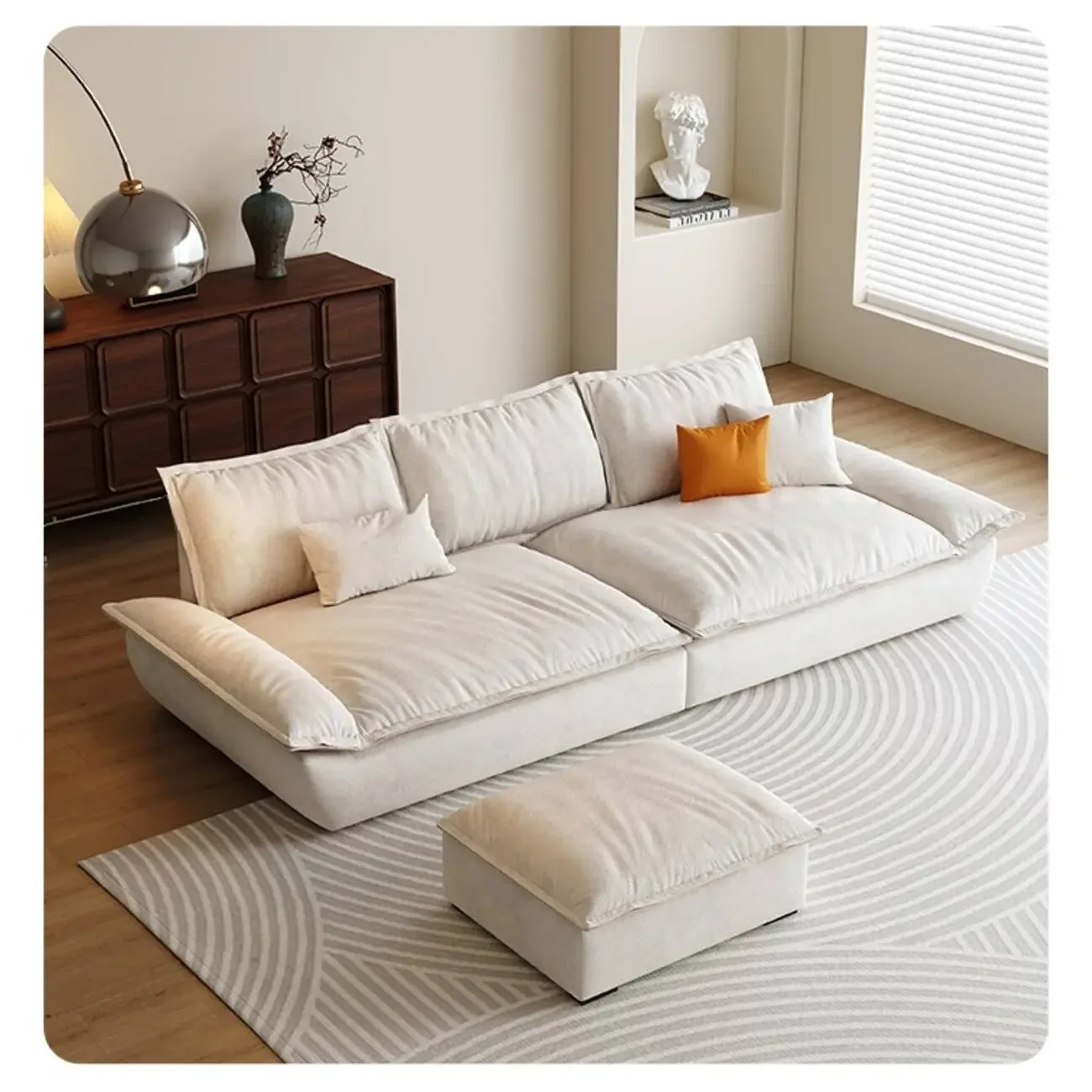 主图-01 Globe Furnishings - Sailcloth Upholstery Breathable Cotton-Linen Sofa Set