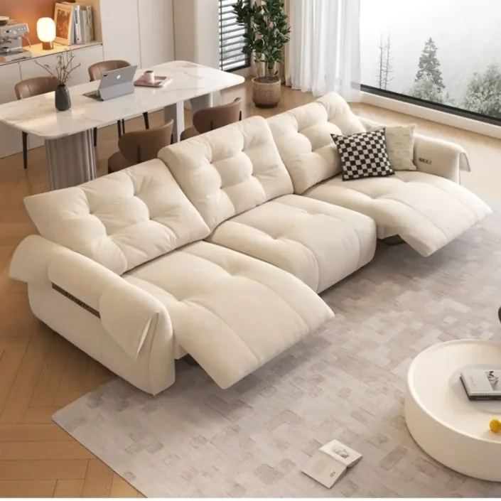 Globe Furnishings - Chenille Swan Neck Armrest Electric Sofa Globe Furnishings - Chenille Swan Neck Armrest Electric Sofa