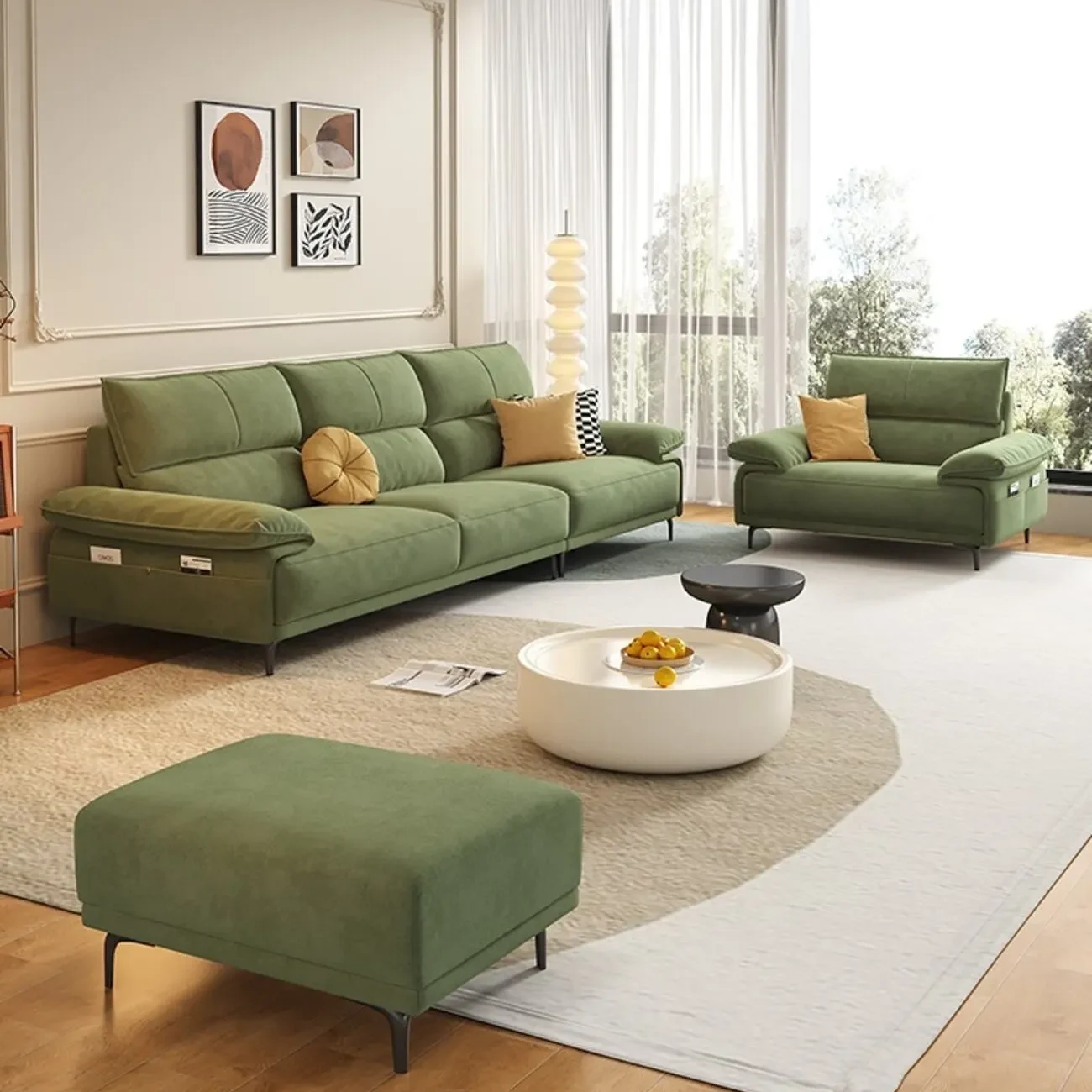 主图-01 Globe Furnishings - Modular Creamy Style Tech Fabric Sofa