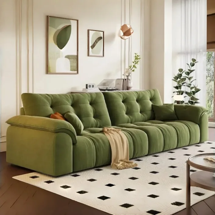French Vintage Cloud Fabric Sofa