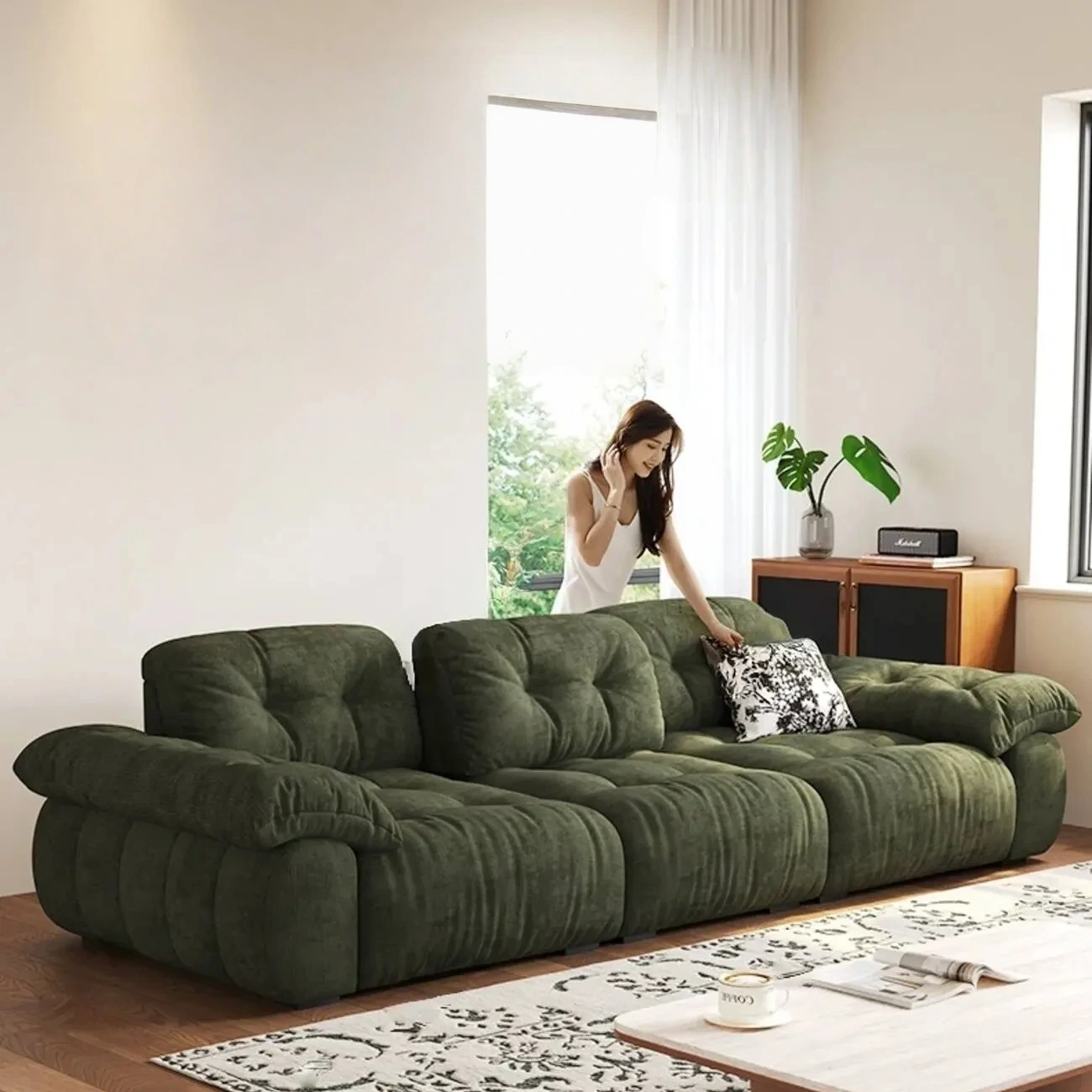 主图-01-364 Globe Furnishings - Chenille Italian Minimalist Adjustable Fabric Sofa