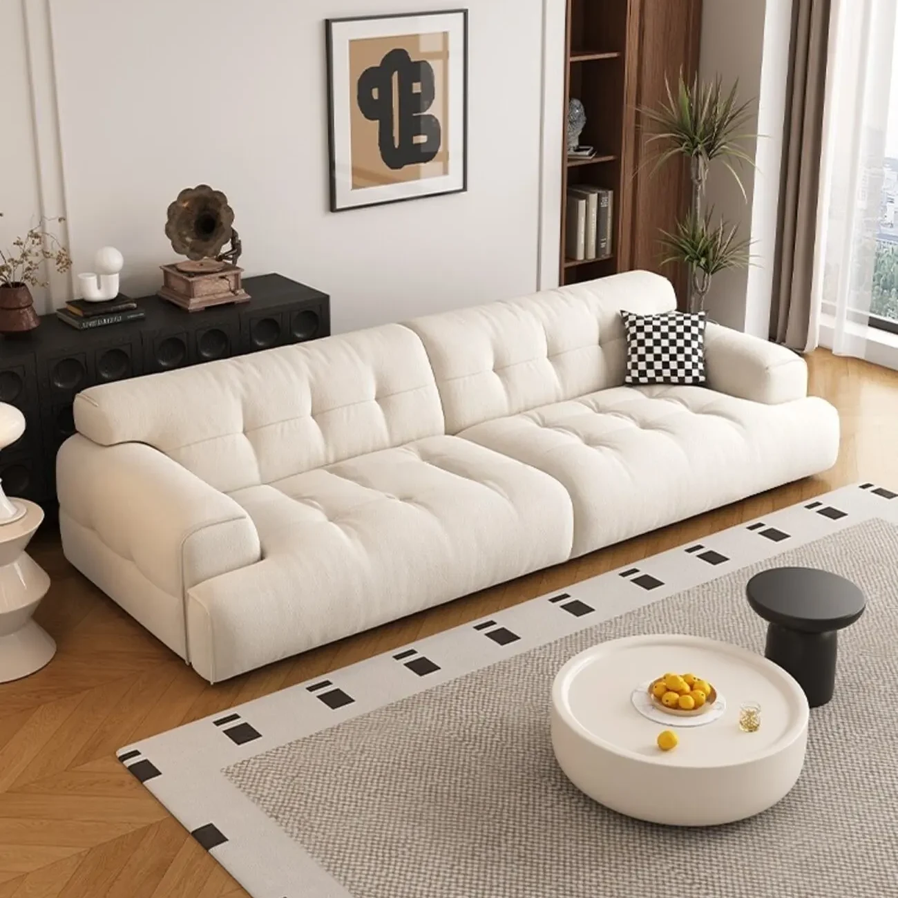 主图-01 Globe Furnishings - Marshmallow Modern Minimalist Fabric Sofa