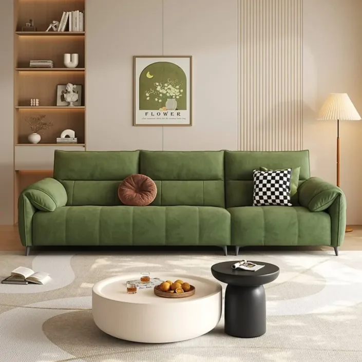 New Cream-Style Light Luxury Linear Fabric Sofa