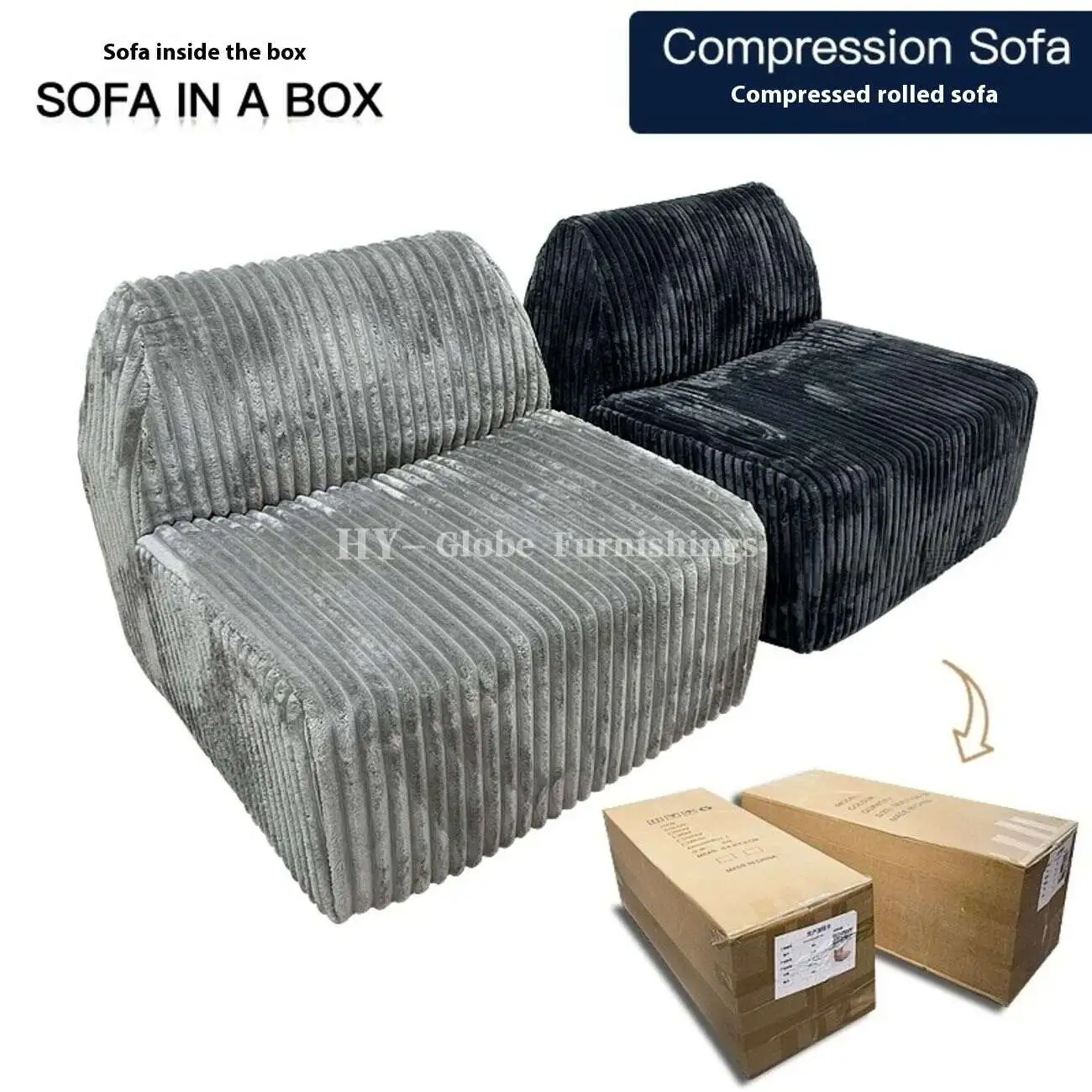 主图-01 Globe Furnishings - Marshmallow Single-Person Compression Sofa