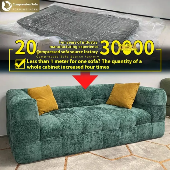 Globe Furnishings - Marshmallow Compressed Straight Row Fabric Sofa Globe Furnishings - Marshmallow Compressed Straight Row Fabric Sofa