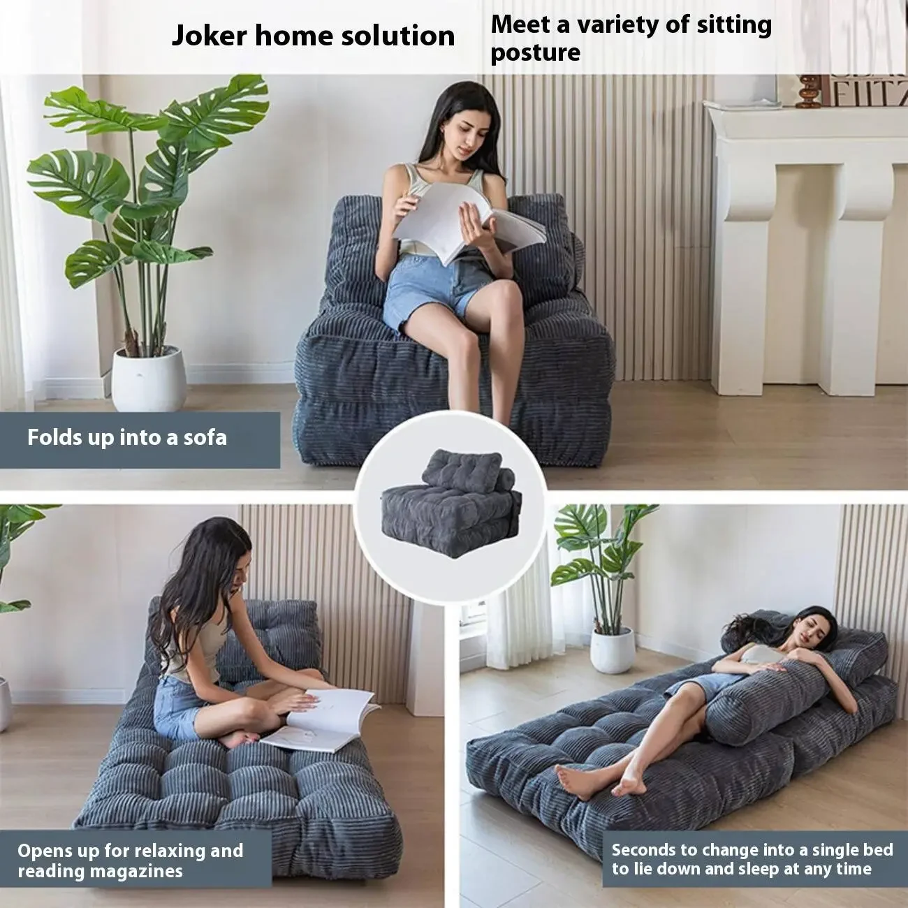 主图-01 Globe Furnishings - Adjustable Folding Compression Sofa Bed