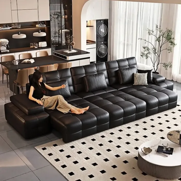 Globe Furnishings - Laurence Electric Multifunctional Leather Sofa