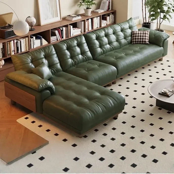 Chaise Longue Cloud Oil Wax Leather Sofa​