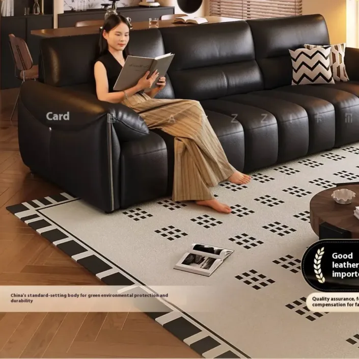 Globe Furnishings - Italian Minimalist Elephant Ear Genuine Leather Sofa Globe Furnishings - Italian Minimalist Elephant Ear Genuine Leather Sofa