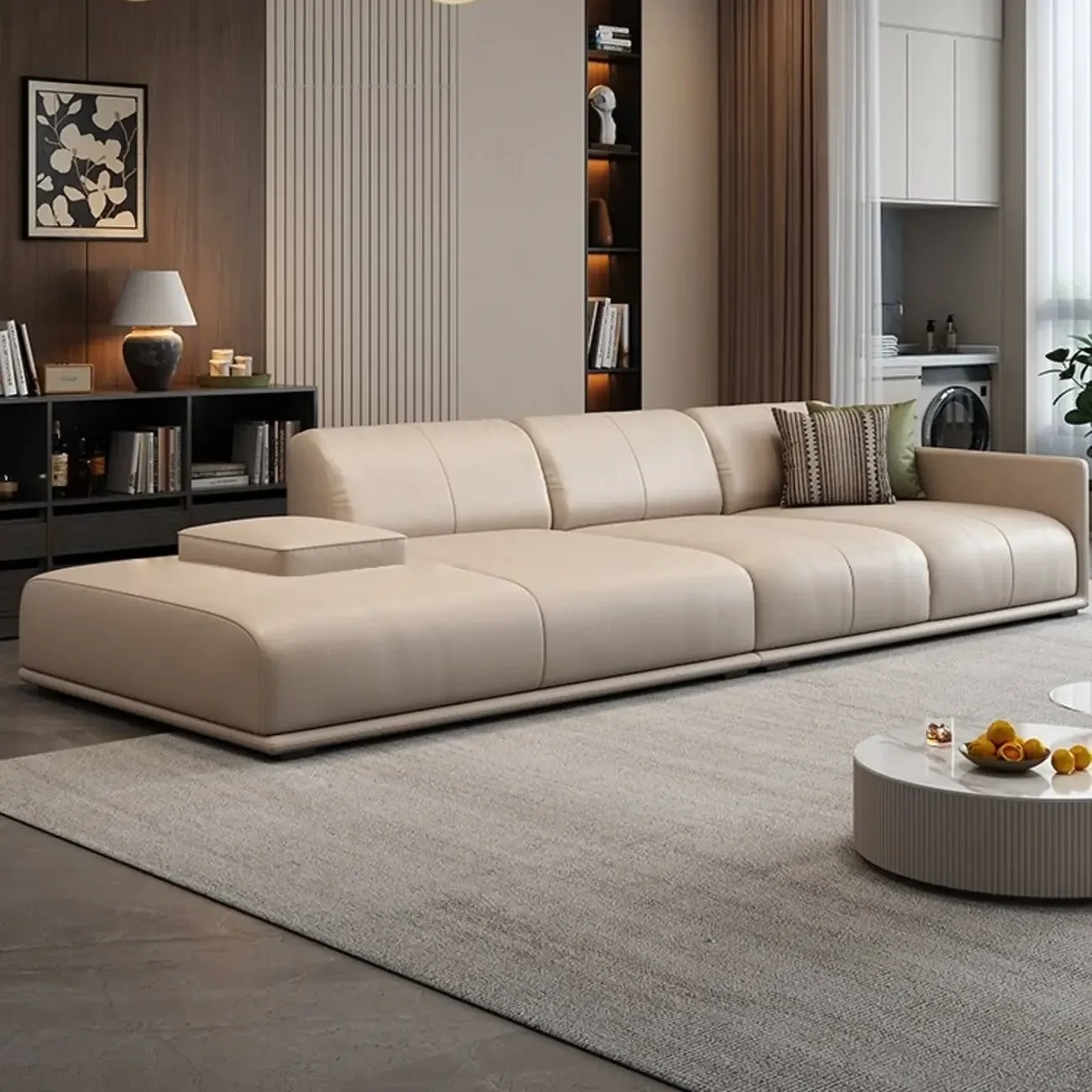 主图-01-412 Globe Furnishings - Module cream-colored top-grain leather sofa