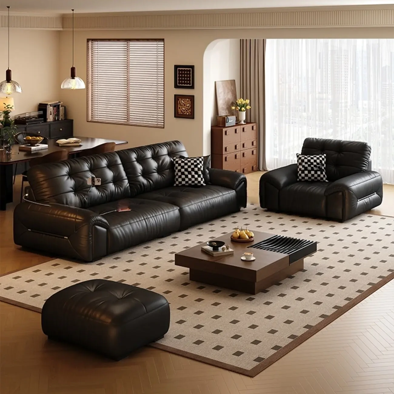 主图-01 Globe Furnishings - Clouds Embrace The Leather Sofa