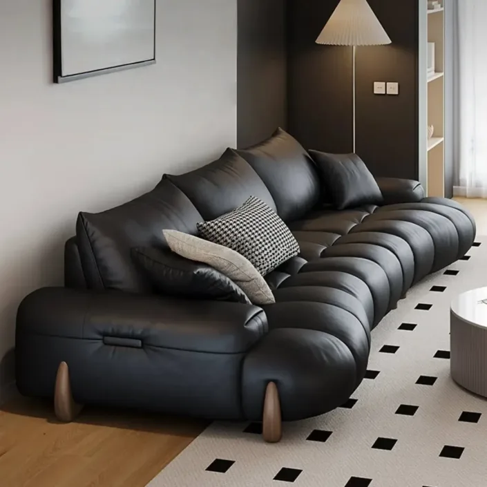 Mosen Vintage Straight Leather Sofa