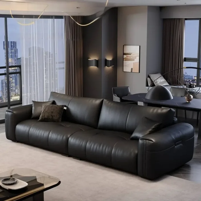 Minimalist Comfort Cloud Leather Sofa