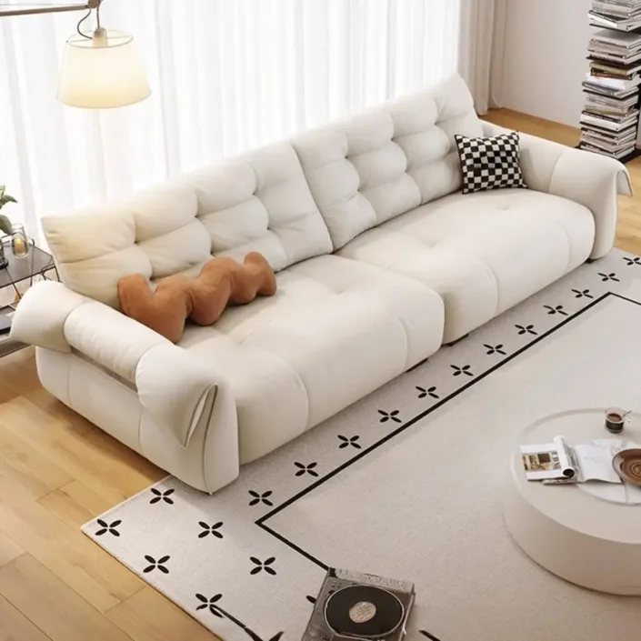 Creamy Top-Grain Leather Swan Sofa: New Seasonal Release