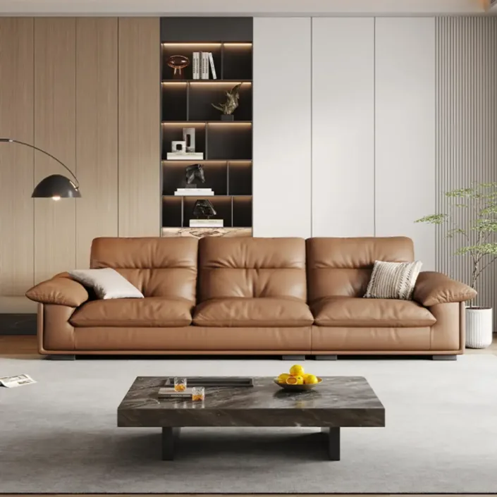 Modern Minimalist Italian Leather Sofa