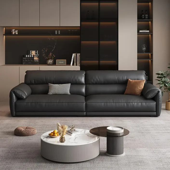 Italian Modern Minimalist Dream Leather Sofa