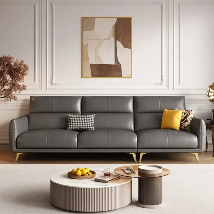 Italian Cloud-Feel Comfort Genuine Leather Sofa