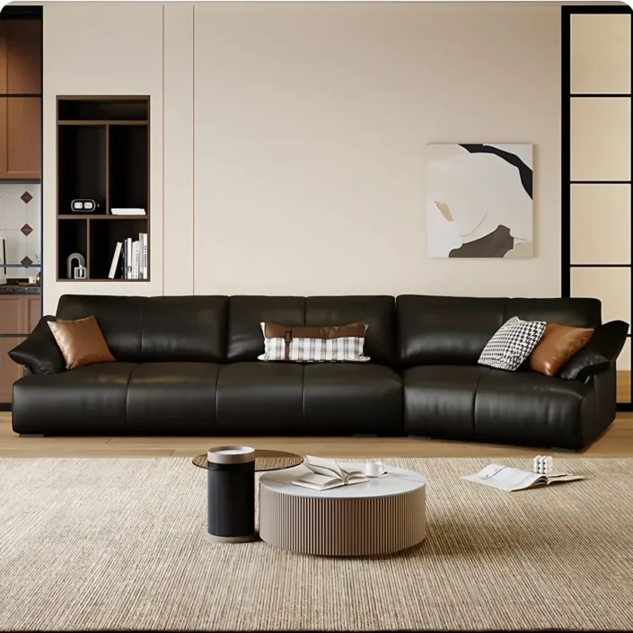 Globe Furnishings - Italian-style luxury curved leather sofa Globe Furnishings - Italian-style luxury curved leather sofa