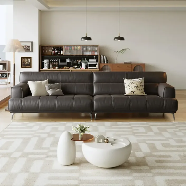 Italian-style immersive genuine leather sofa