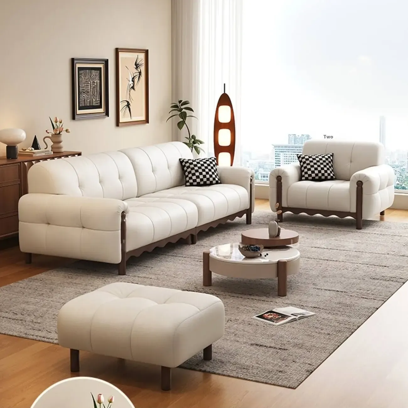 主图-01 Globe Furnishings - Vintage-inspired top-grain leather sofa