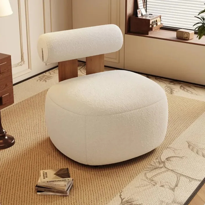Globe Furnishings - Cream-Colored Shearling Single Armchair Globe Furnishings - Cream-Colored Shearling Single Armchair