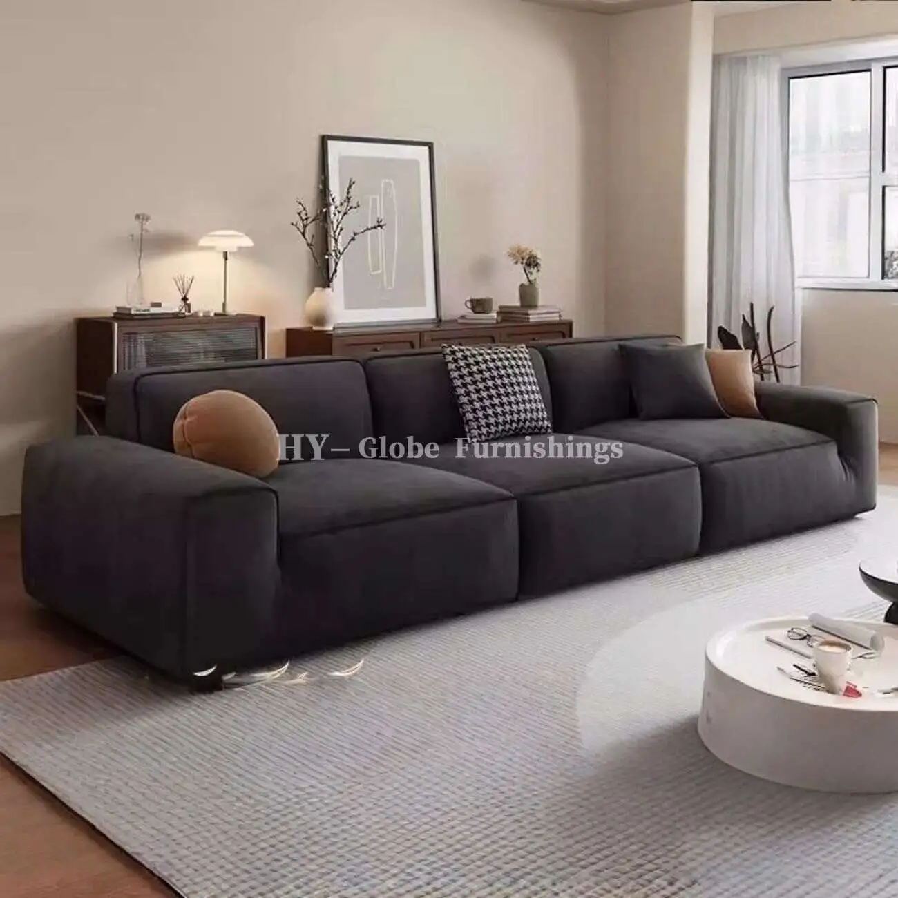Globe Furnishings - Big Black Bull Compressed Sofa 主图-01
