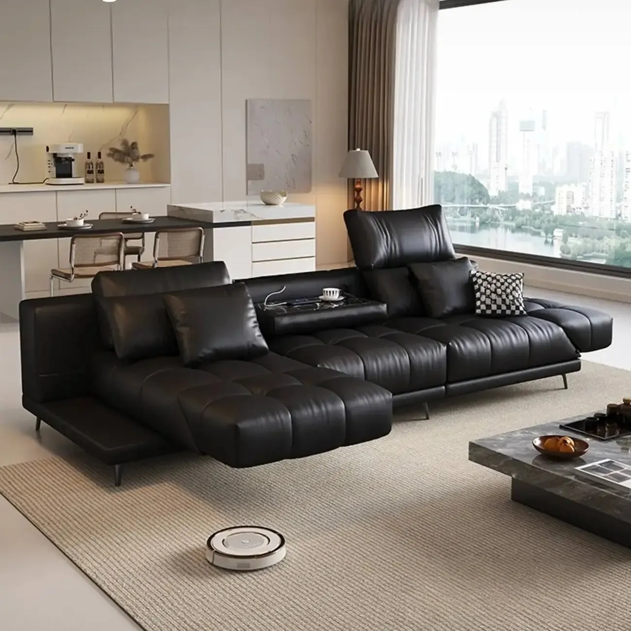 主图-01 Globe Furnishings - Adjustable Leather Sofa