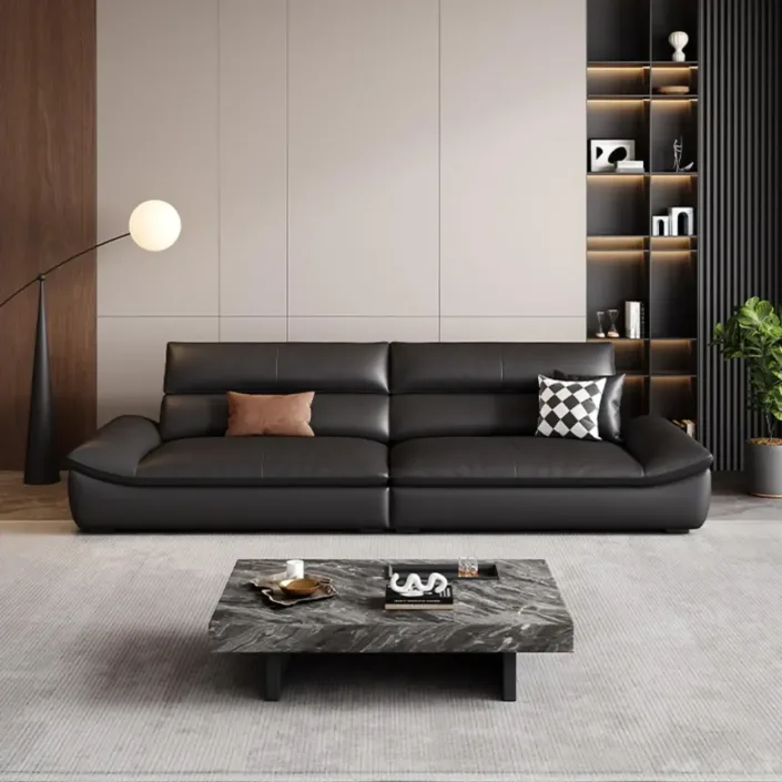 Globe Furnishings - Italian Light Luxury Top-Grain Leather Sailboat Sofa Globe Furnishings - Italian Light Luxury Top-Grain Leather Sailboat Sofa