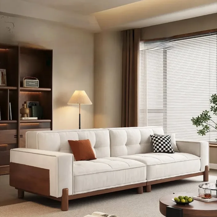 Globe Furnishings - Medieval-style solid wood fabric sofa Globe Furnishings - Medieval-style solid wood fabric sofa