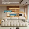 Multi-functional extendable electric sofa with genuine leather