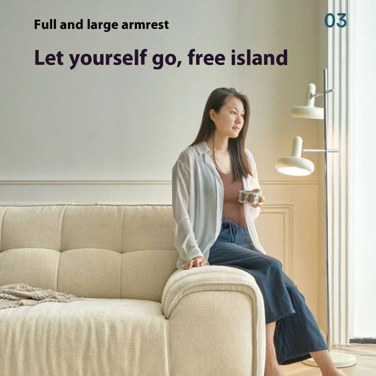 主图-02 Globe Furnishings - New Damo Milk Cream Style Sofa