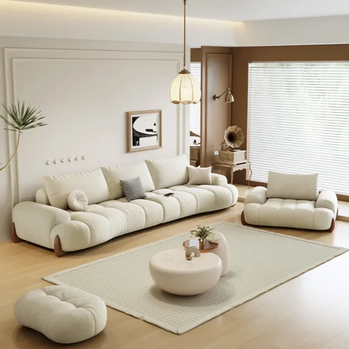 Globe Furnishings - New French Curved Tech Fabric Sofa Globe Furnishings - New French Curved Tech Fabric Sofa