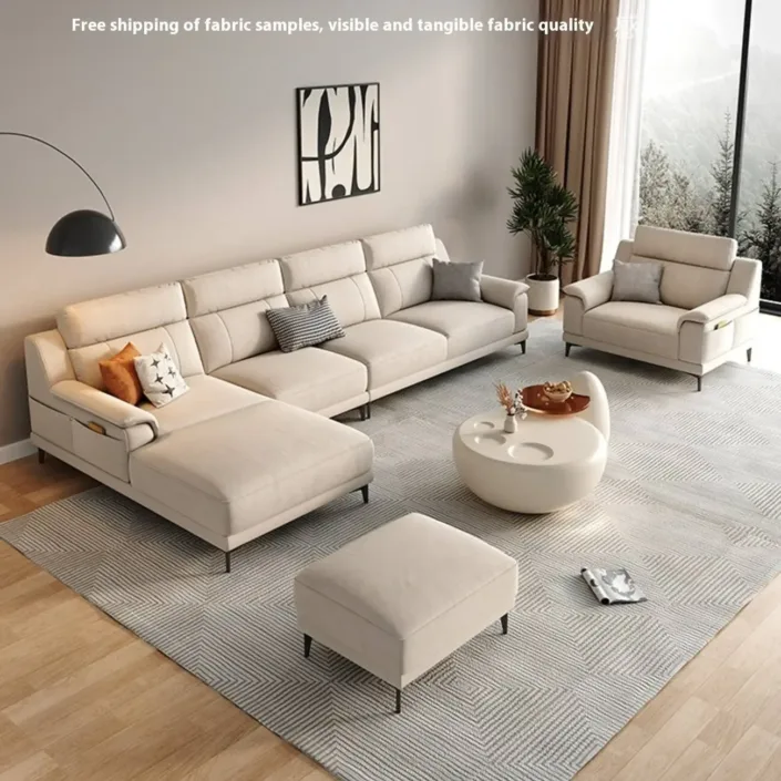 Globe Furnishings - Nordic Modern Antibacterial Fabric Corner Sofa Globe Furnishings - Nordic Modern Antibacterial Fabric Corner Sofa