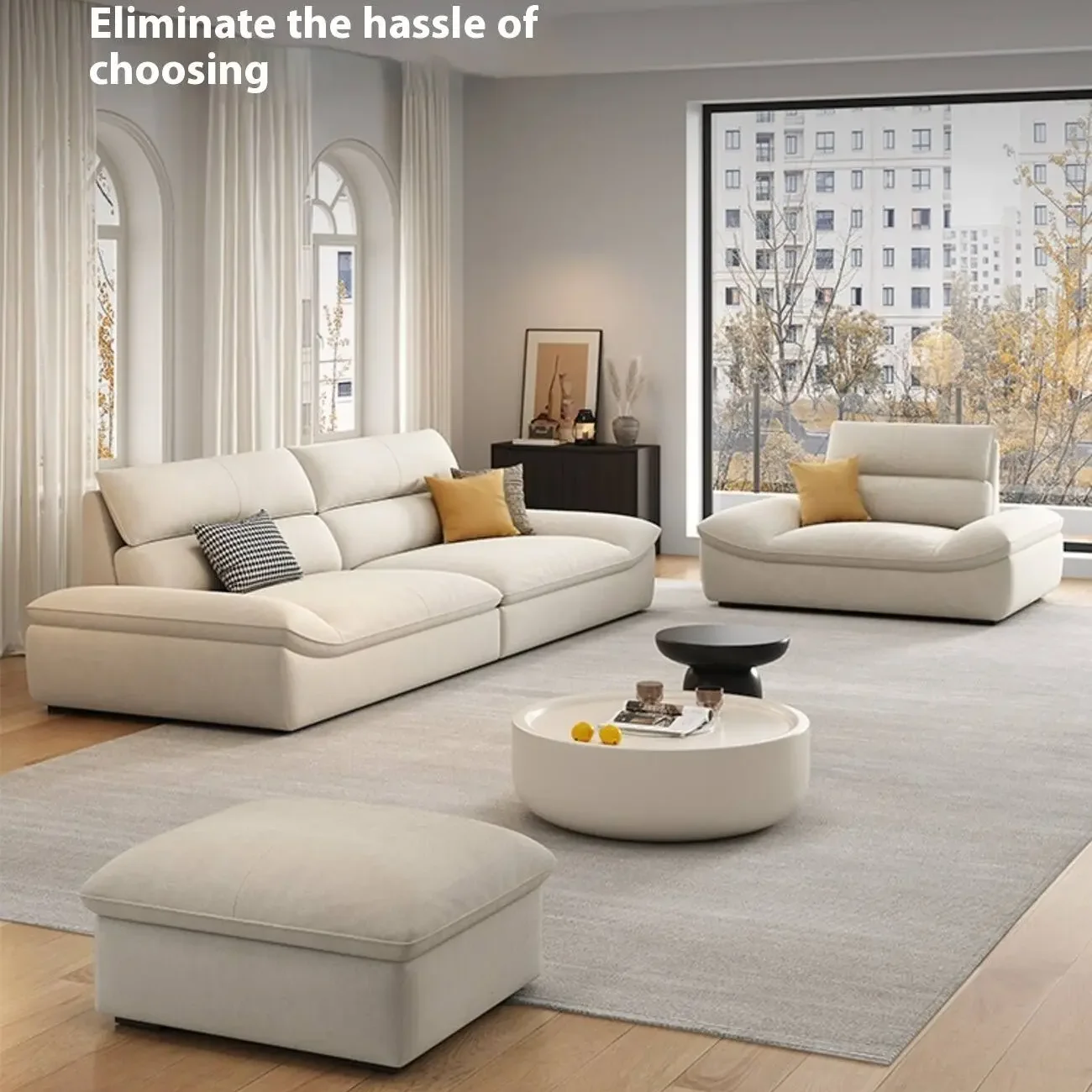 主图-02 Globe Furnishings - 2025 New Compact Sailcloth Upholstered Sofa
