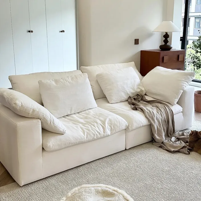 Globe Furnishings - Cloud French Cream-Style Compression Sofa