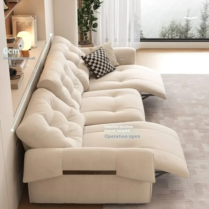 Globe Furnishings - Chenille Swan Neck Armrest Electric Sofa Globe Furnishings - Chenille Swan Neck Armrest Electric Sofa