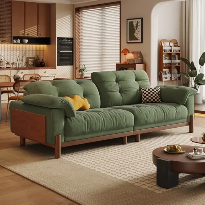 Globe Furnishings - Vintage Solid Wood Chenille Sofa Globe Furnishings - Vintage Solid Wood Chenille Sofa