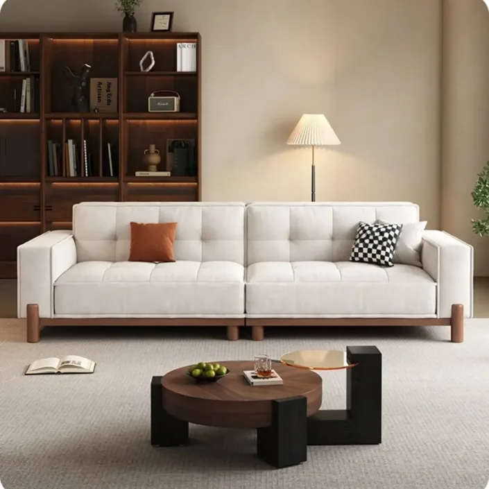Globe Furnishings - Medieval-style solid wood fabric sofa Globe Furnishings - Medieval-style solid wood fabric sofa