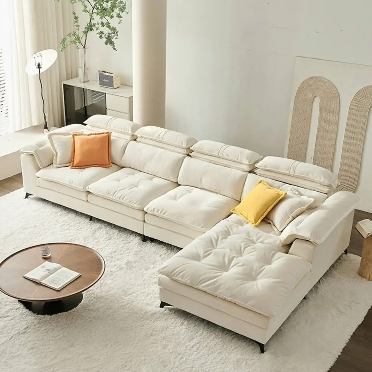 主图-02 Globe Furnishings - Cream-colored cloud fabric sofa